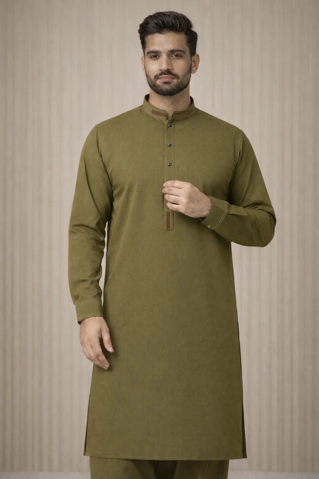 A-14 OLIVE KURTA
