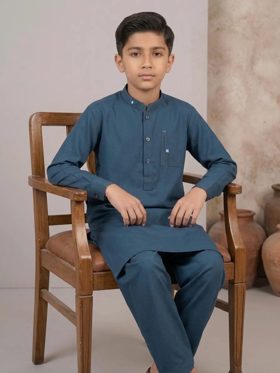 K-2 BOTTLE-GREEN BOYS KURTA SHLAWAR