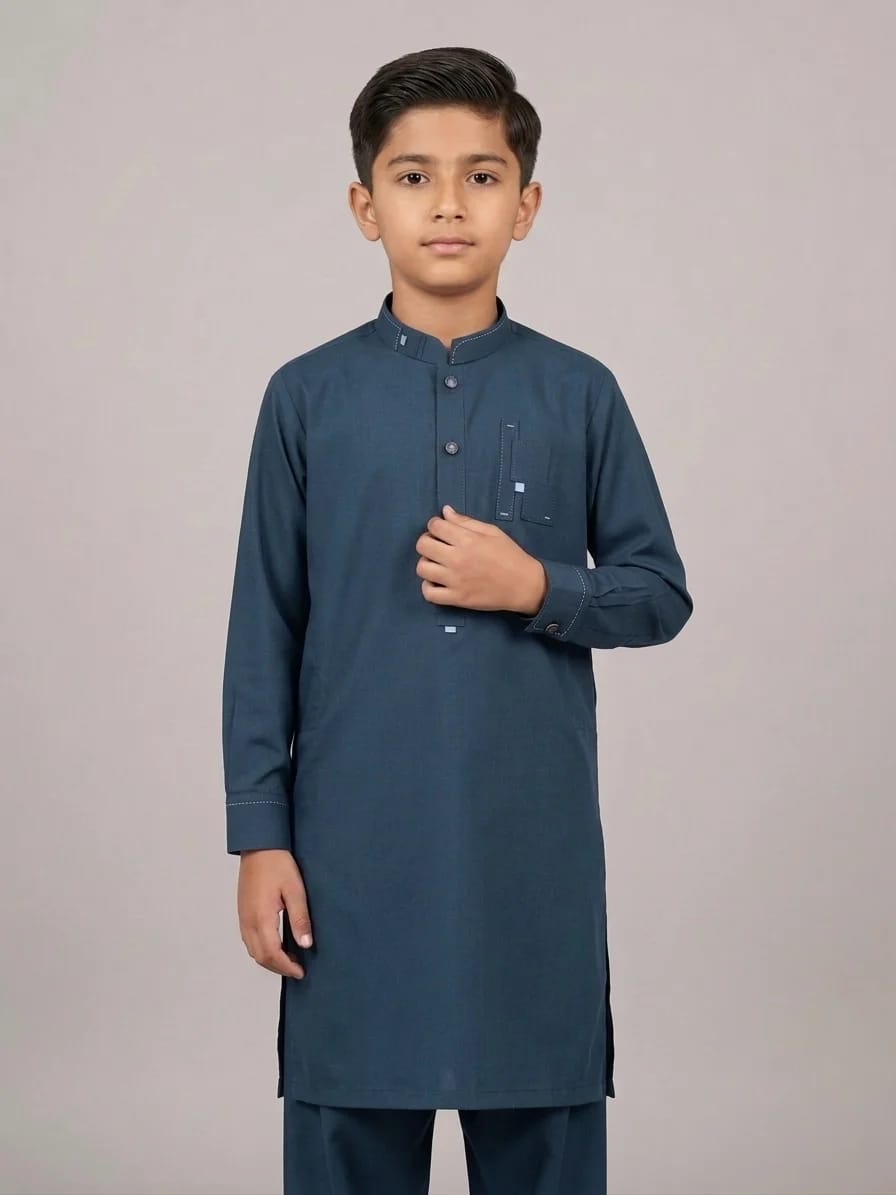 K-2 BOTTLE-GREEN BOYS KURTA SHLAWAR