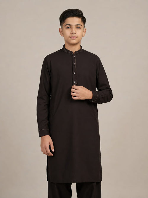 A-2 CHOCOLATE-BROWN KURTA SHALWAR