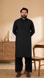 A-5 DEEP-BLACK KAMEEZ SHALWAR