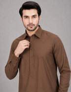 ANDAZ 001 LEATHER-BROWN KAMEEZ SHALWAR
