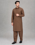 ANDAZ 001 LEATHER-BROWN KAMEEZ SHALWAR