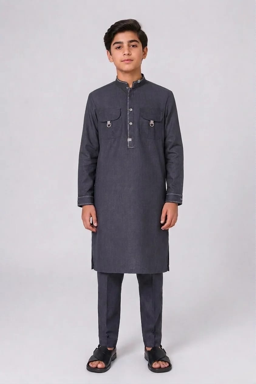 BOYS G-1 MALAYSIAN DOUBLE POCKET KURTA PAJAMA