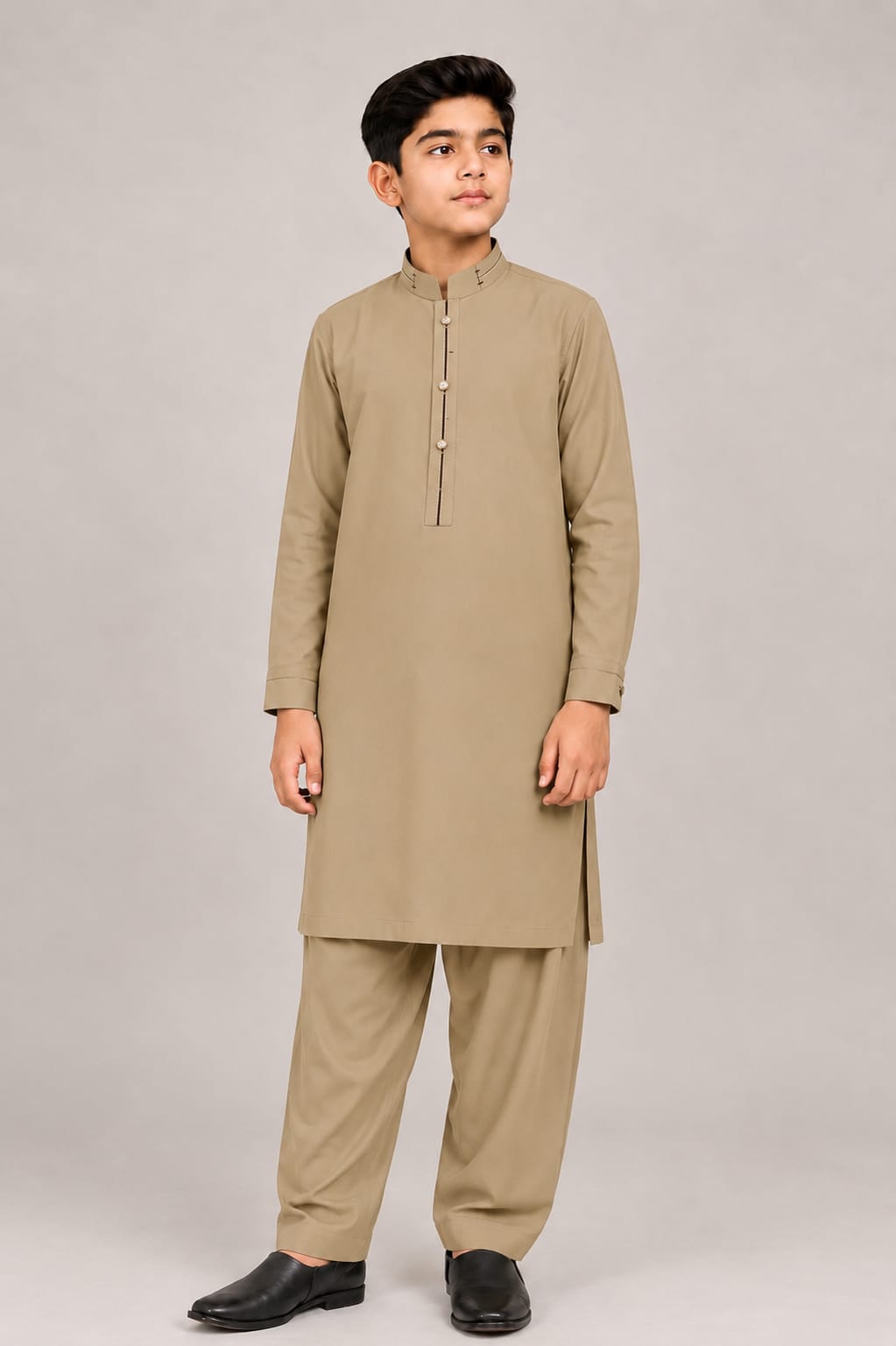 E1-1 KHAKI KURTA SHALWAR