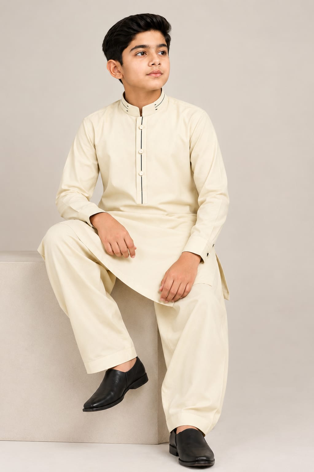 E1-4 VANILLA KURTA SHALWAR