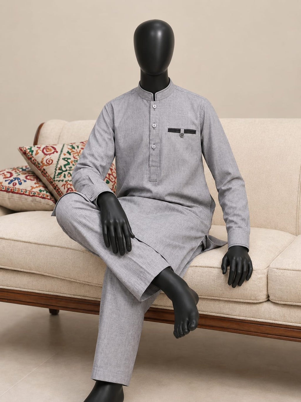 GL-1 ASHGRAY KURTA PAJAMA