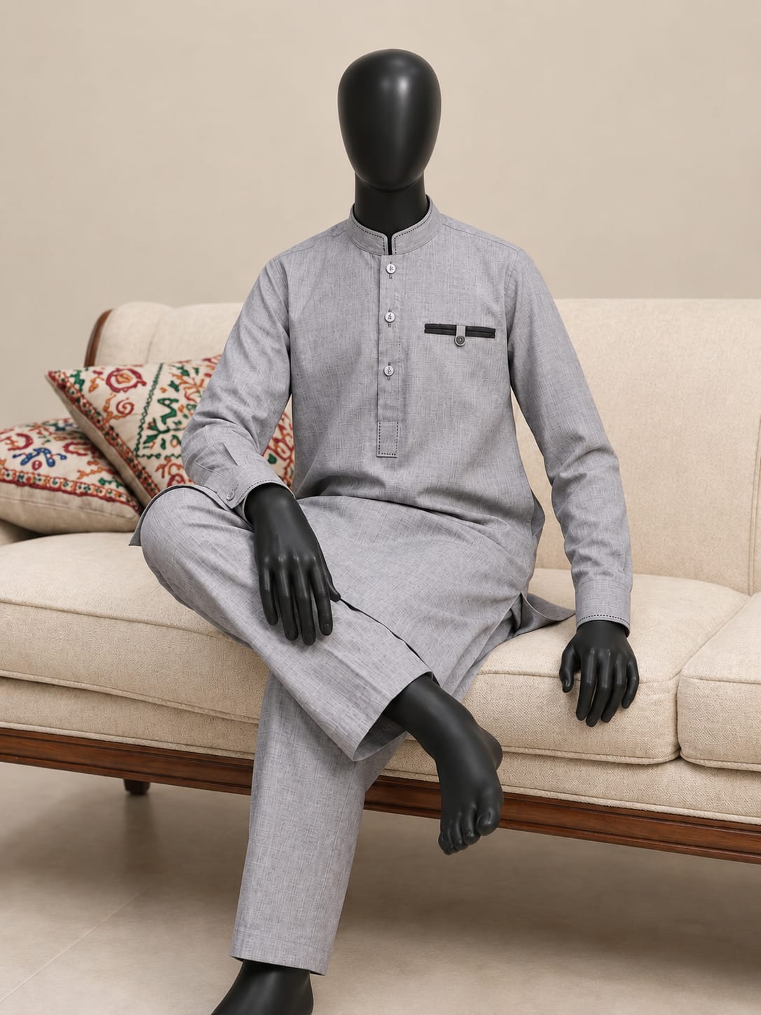 GL-1 ASHGRAY KURTA PAJAMA