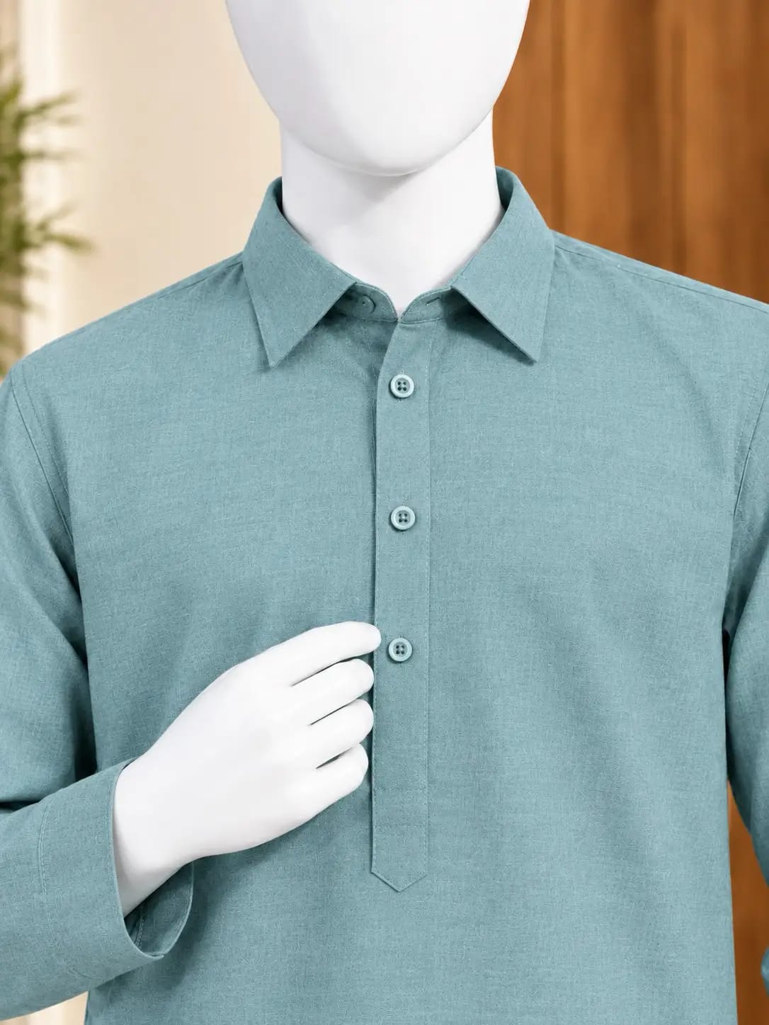 TR-1 ASH-TEAL KAMEEZ SHALWAR
