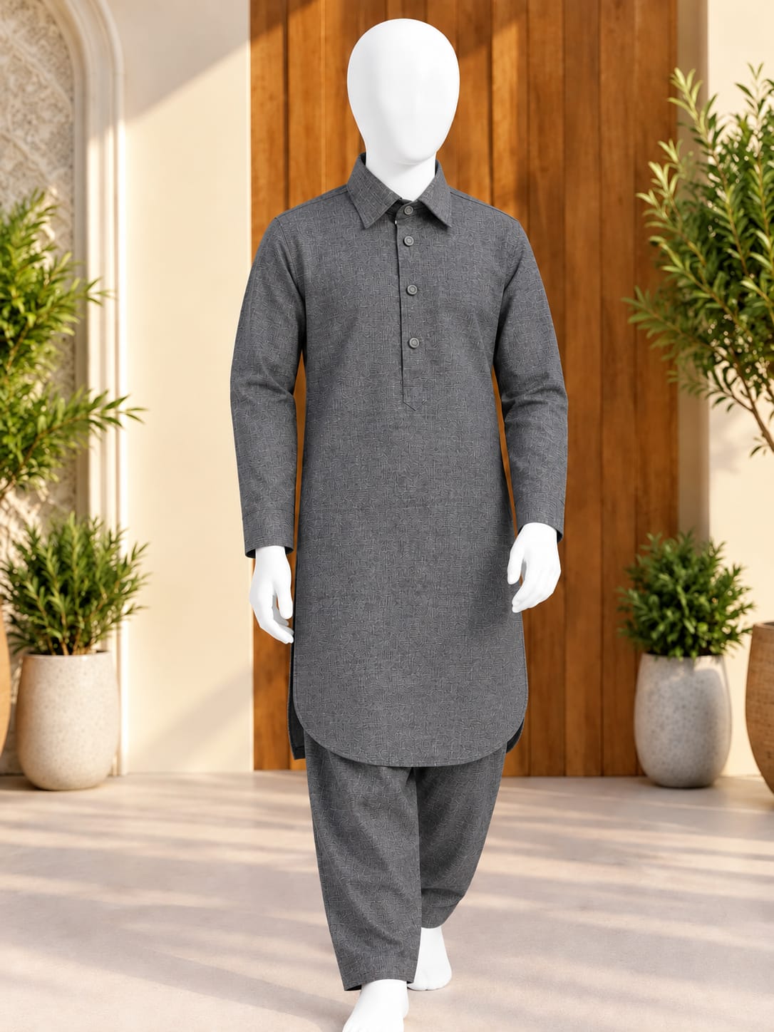 TR-1 GRAY KAMEEZ SHALWAR