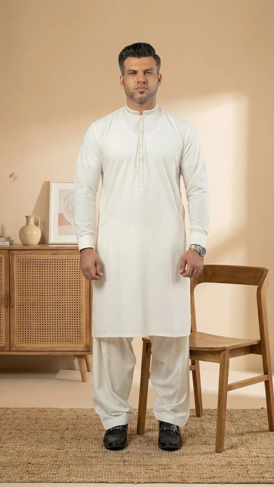 Z-5 Off White Boski Kurta Shalwar