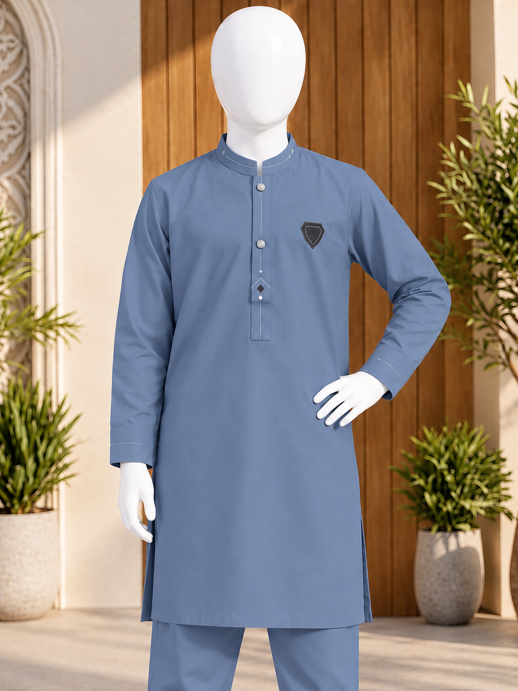 E2-4 FROST-BLUE KURTA SHALWAR