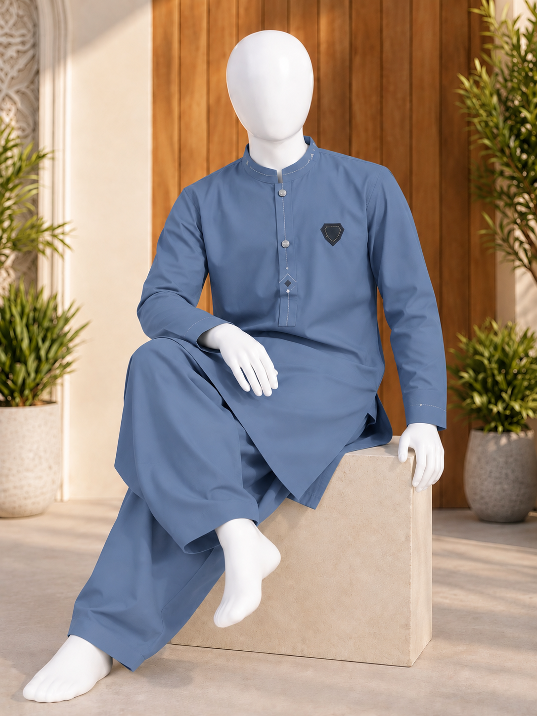 E2-4 FROST-BLUE KURTA SHALWAR