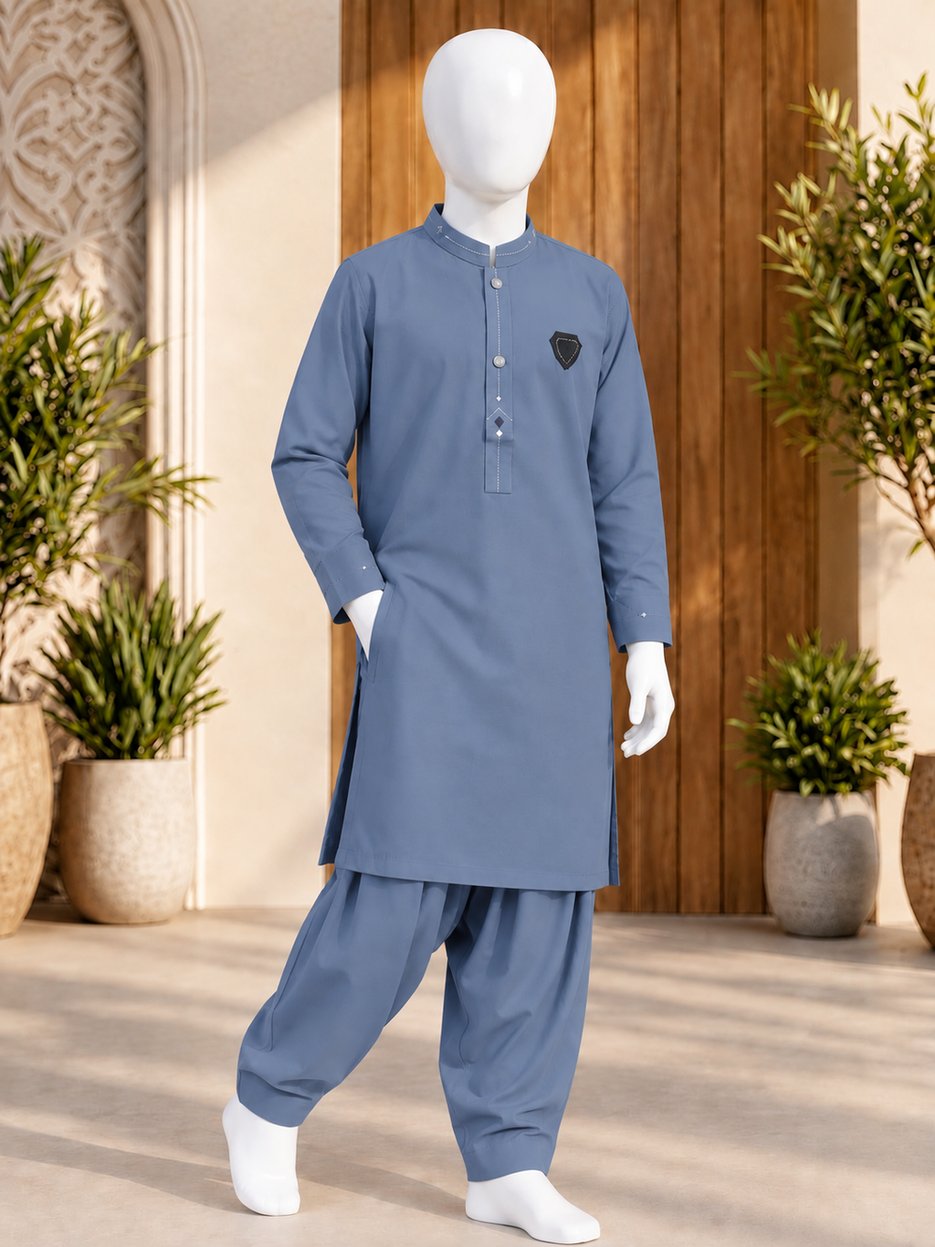 E2-4 FROST-BLUE KURTA SHALWAR